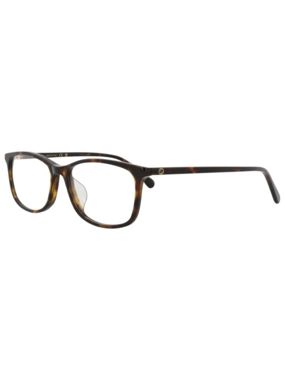 New Gucci Women's Eyeglasses Square Rectangle Recycled Acetate Frame Mens Havana